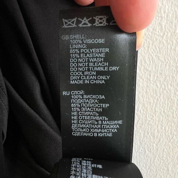 Reiss Xena Asymmetrical Midi Strappy Open Back Cocktail Dress Black UK 12 US 2 - Picture 10 of 13